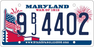 MD license plate 9BJ4402