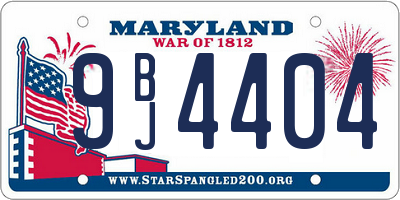 MD license plate 9BJ4404