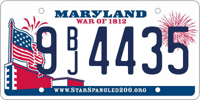 MD license plate 9BJ4435