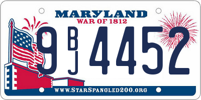 MD license plate 9BJ4452
