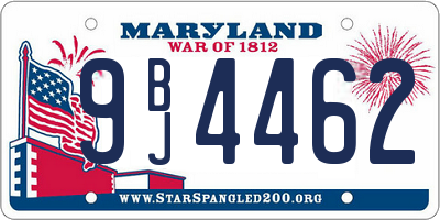 MD license plate 9BJ4462