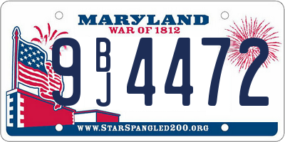 MD license plate 9BJ4472