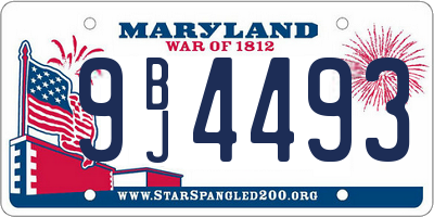 MD license plate 9BJ4493