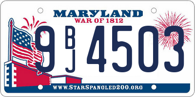 MD license plate 9BJ4503