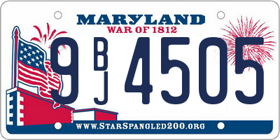 MD license plate 9BJ4505