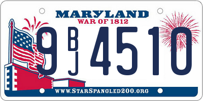 MD license plate 9BJ4510