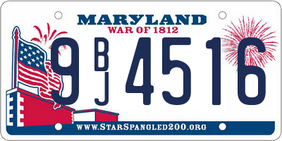 MD license plate 9BJ4516