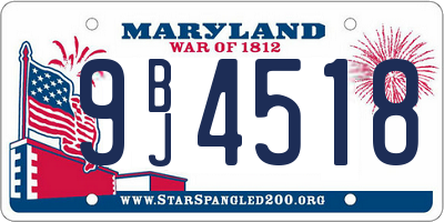 MD license plate 9BJ4518