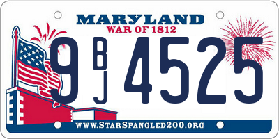 MD license plate 9BJ4525