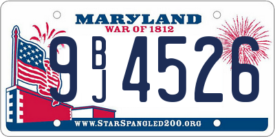 MD license plate 9BJ4526