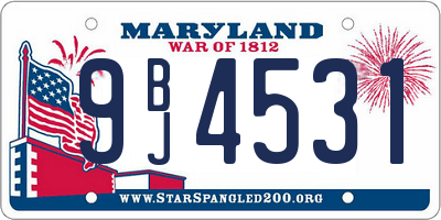 MD license plate 9BJ4531