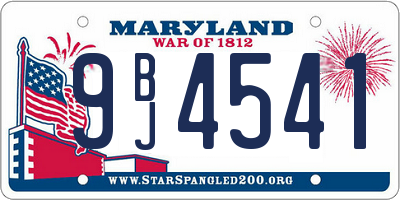 MD license plate 9BJ4541