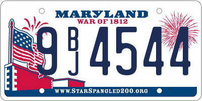 MD license plate 9BJ4544