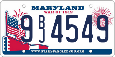 MD license plate 9BJ4549