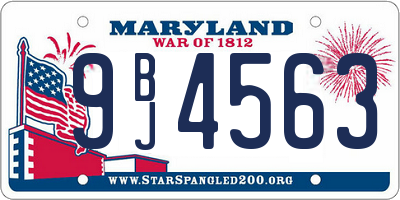 MD license plate 9BJ4563