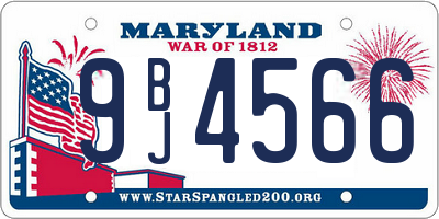 MD license plate 9BJ4566