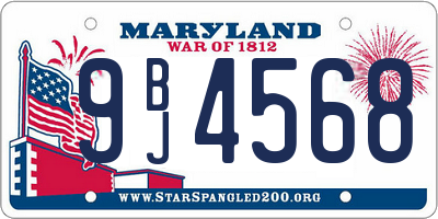 MD license plate 9BJ4568