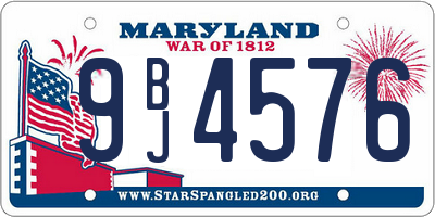 MD license plate 9BJ4576