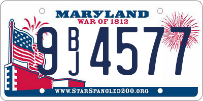 MD license plate 9BJ4577