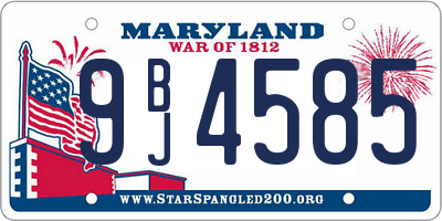 MD license plate 9BJ4585