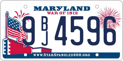 MD license plate 9BJ4596