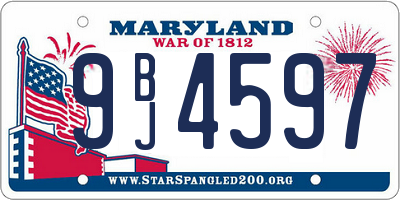 MD license plate 9BJ4597