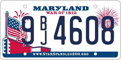 MD license plate 9BJ4608