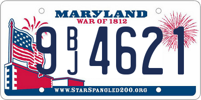 MD license plate 9BJ4621