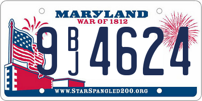 MD license plate 9BJ4624