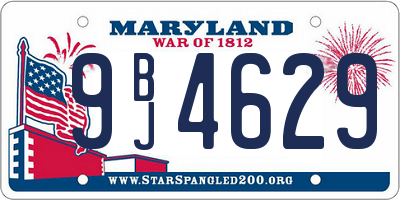 MD license plate 9BJ4629