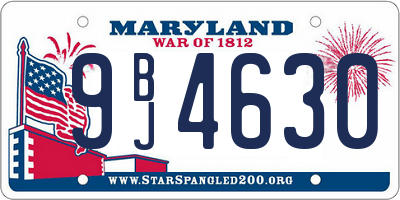 MD license plate 9BJ4630