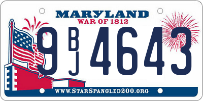 MD license plate 9BJ4643