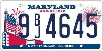 MD license plate 9BJ4645