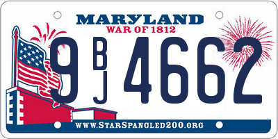 MD license plate 9BJ4662