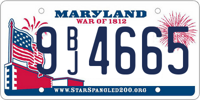 MD license plate 9BJ4665