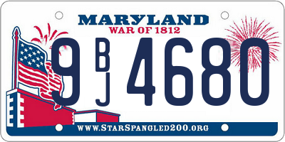 MD license plate 9BJ4680