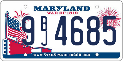 MD license plate 9BJ4685