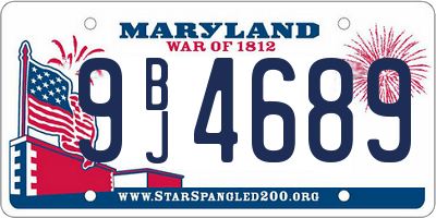 MD license plate 9BJ4689