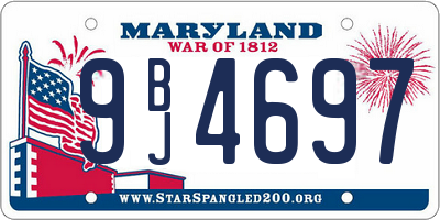 MD license plate 9BJ4697