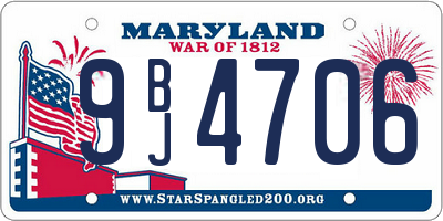 MD license plate 9BJ4706