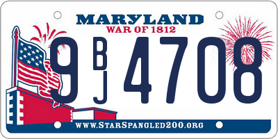 MD license plate 9BJ4708