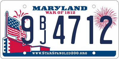 MD license plate 9BJ4712