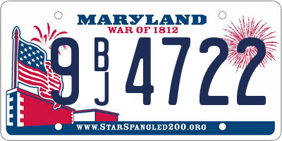 MD license plate 9BJ4722