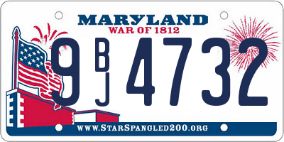 MD license plate 9BJ4732