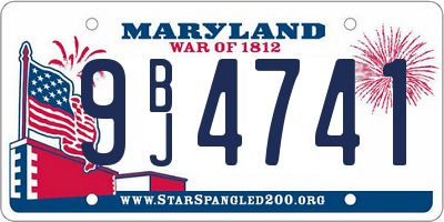 MD license plate 9BJ4741