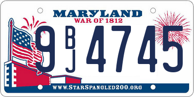MD license plate 9BJ4745