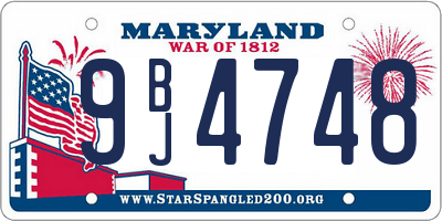 MD license plate 9BJ4748