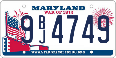 MD license plate 9BJ4749