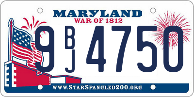 MD license plate 9BJ4750