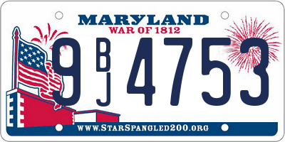 MD license plate 9BJ4753